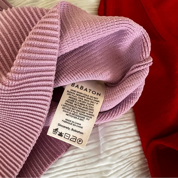 Aritzia Babaton Wilfred Free cropped tops bundle (2) XS red pink - Picture 9 of 14